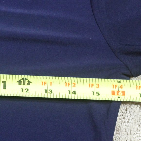 Nina Leonard Size S Navy Blue Knit Swing Zipper Front Dress - Picture 5 of 7